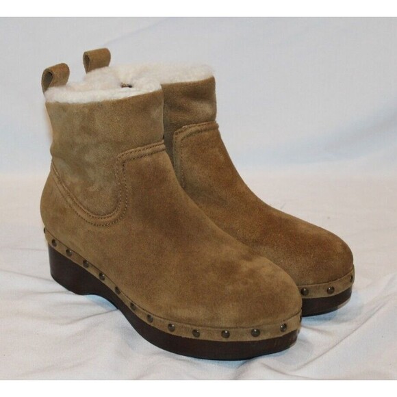 Madewell Women 5.5 Marceline Clog‎ Boots Shearling Brown Suede Leather NEW! $258 - Picture 5 of 11